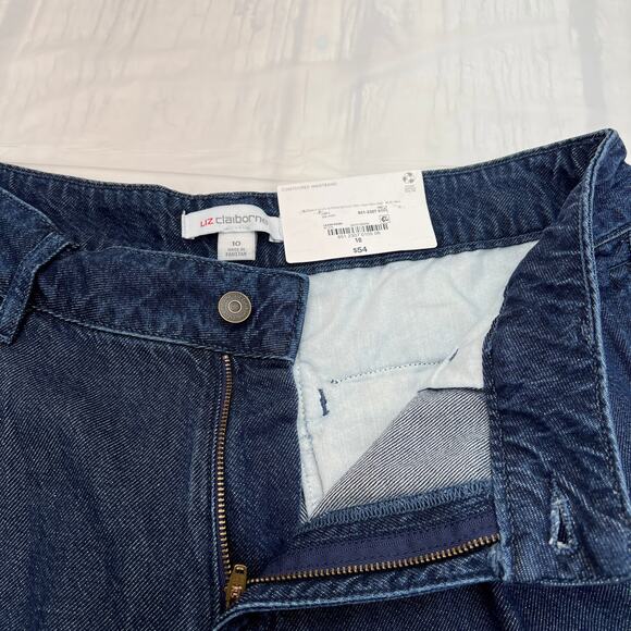 Liz Claiborne Loose Fit Wide Leg Trouser/ Mid Rise Blue jeans Size 10 - Picture 8 of 11